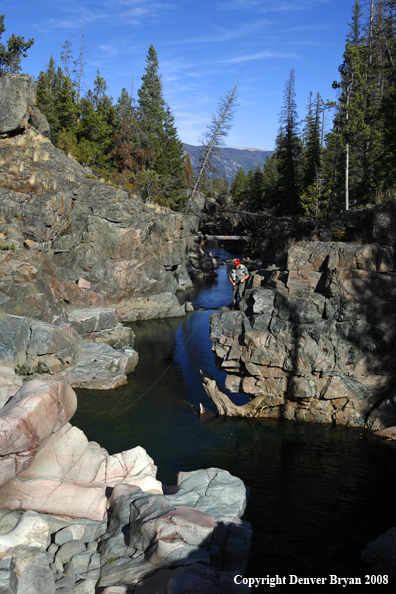 Flyfisherman Fishing Slot Canyon