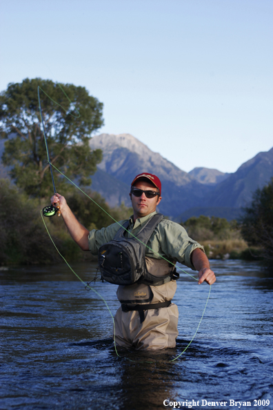 Flyfisherman casting