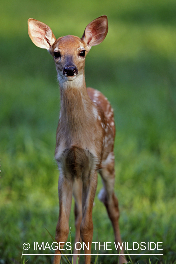 White-tailed fawn in velvet.