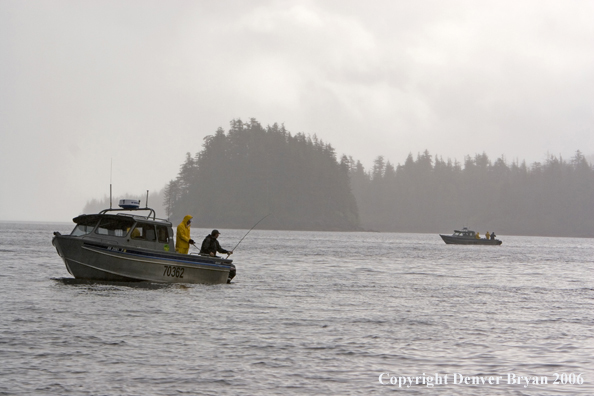 Fishermen deepsea fishing.  (Alaska/Canada)