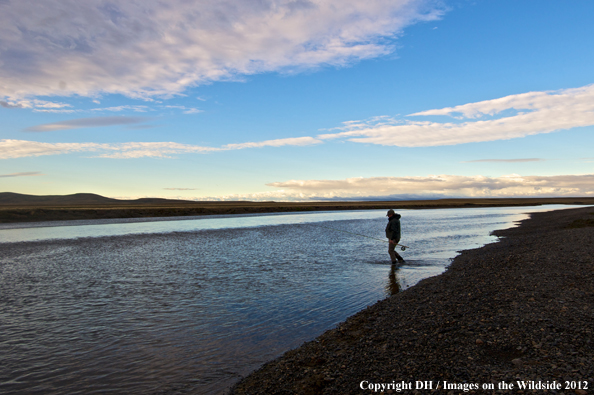 Flyfisherman in Tierra del Fuego. 