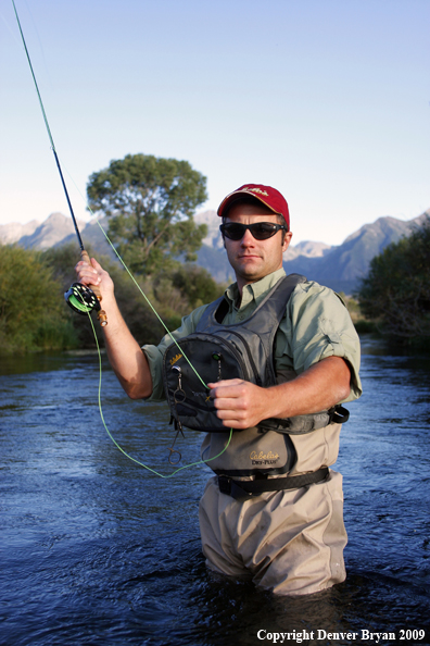 Flyfisherman casting