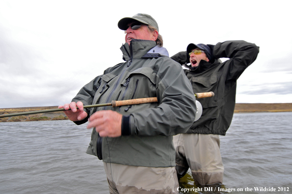 Flyfishermen in Tierra del Fuego. 