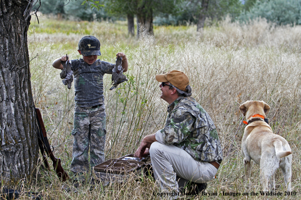 Father and Son Dove Hunting