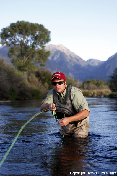 Flyfisherman casting