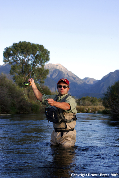 Flyfisherman casting