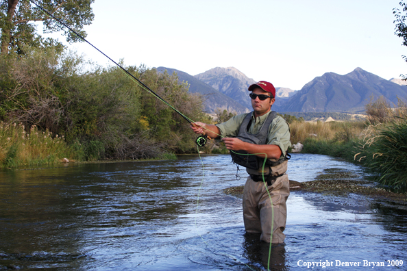 Flyfisherman casting