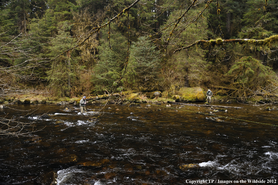 Flyfisherman in Alaska. 