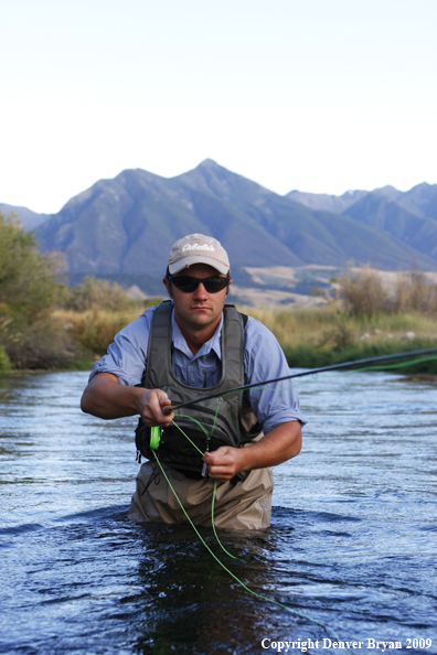 Flyfisherman casting