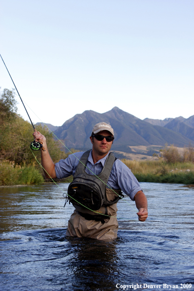 Flyfisherman casting