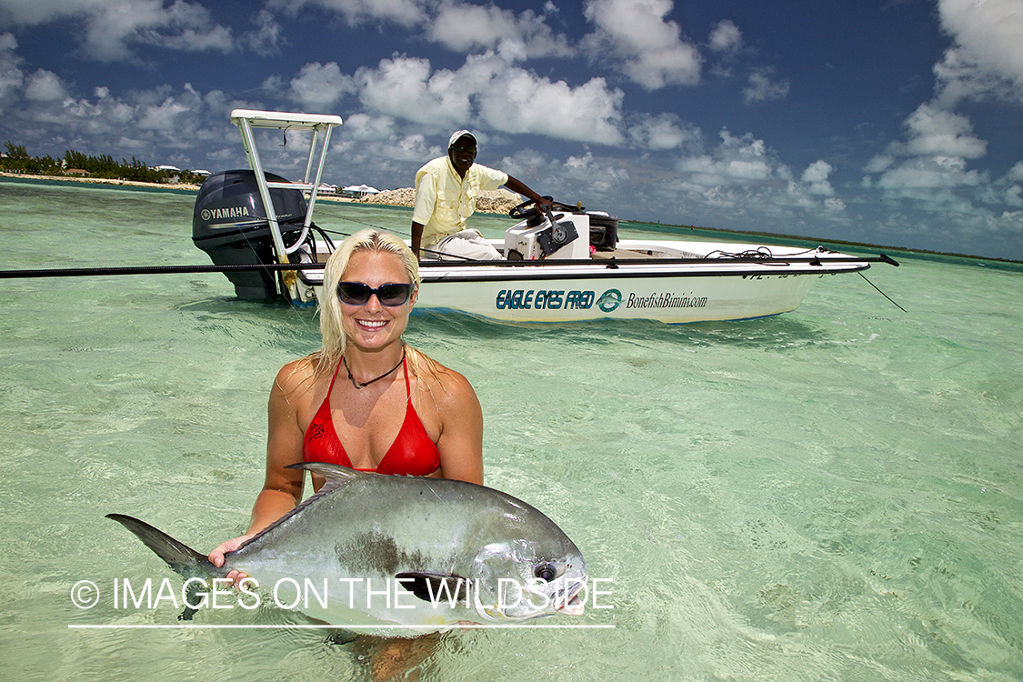 Woman with permit.