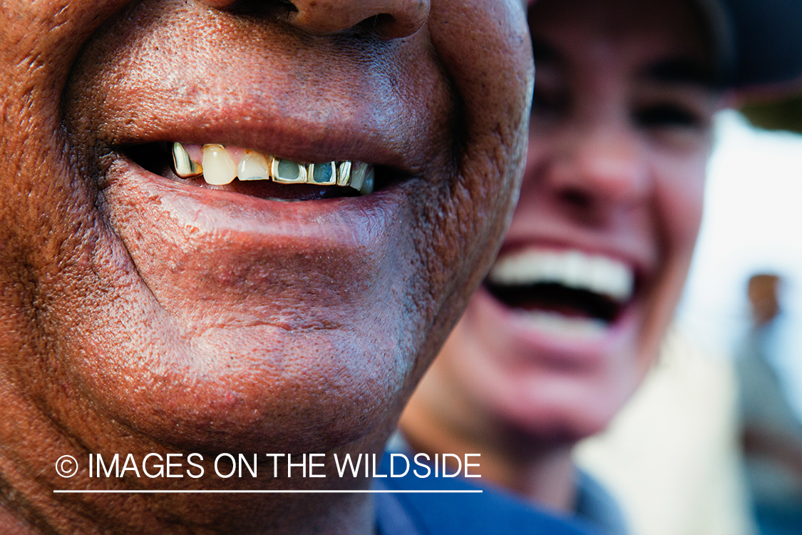 Flyfisherman with gold teeth.