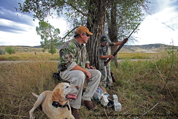 Father and Son Dove Hunting