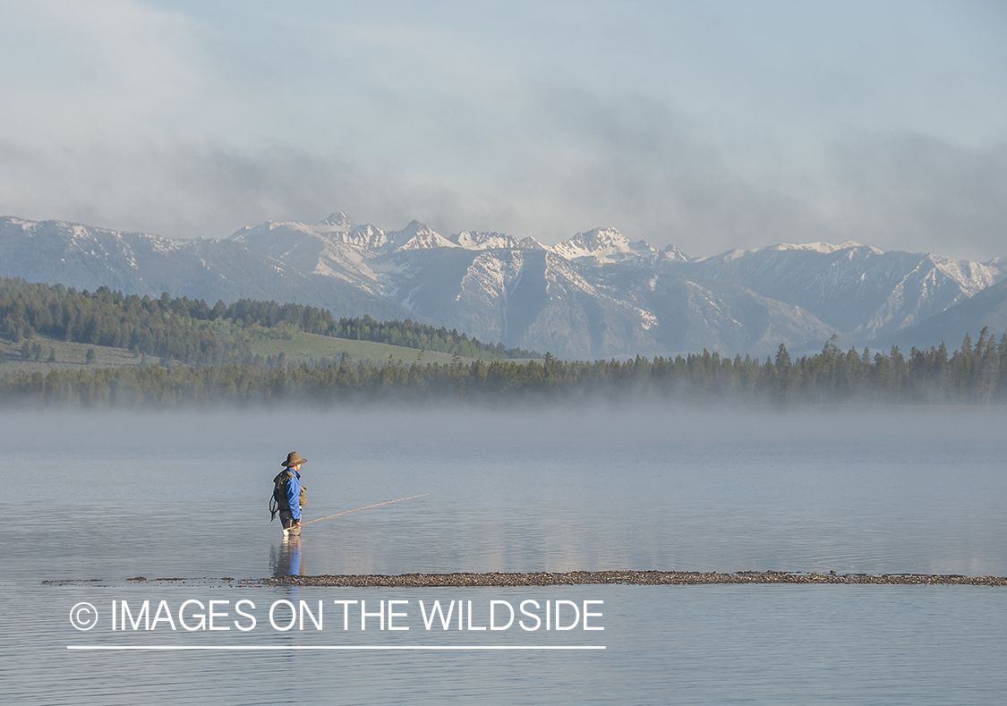 Flyfishing on Hebgen Lake, Montana.