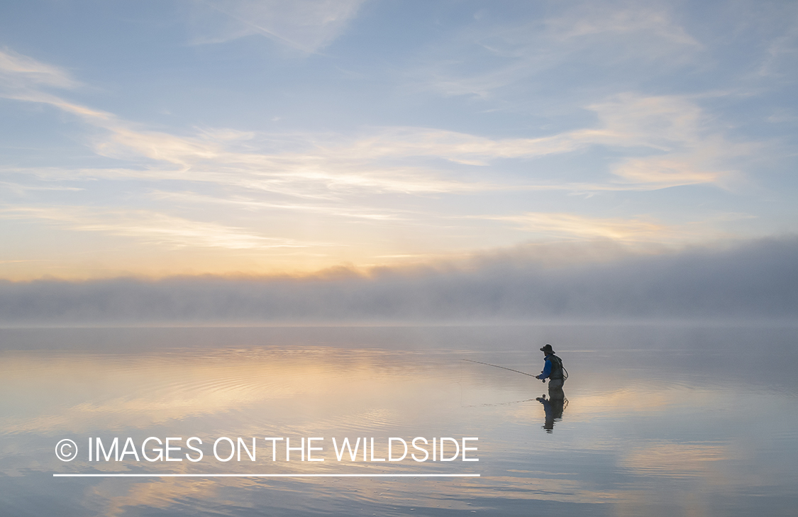 Flyfishing on Hebgen Lake, Montana.