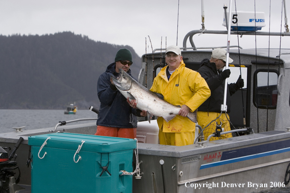 Fisherman with a salmon.  