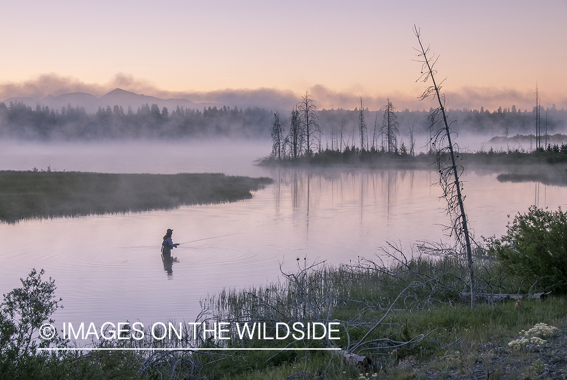 Flyfishing on Hebgen Lake, Montana.