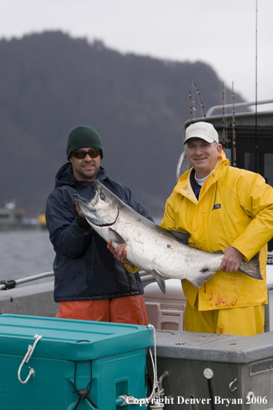 Fisherman with salmon.  