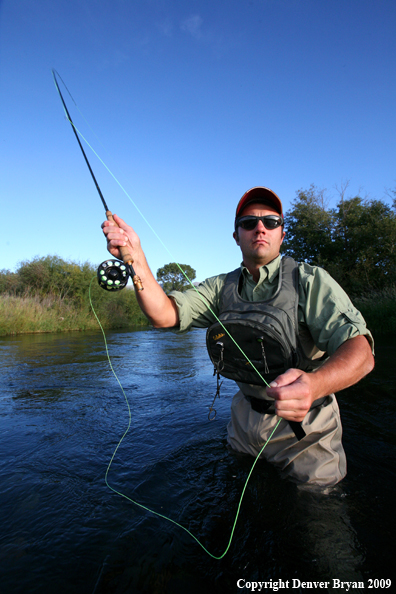 Flyfisherman casting