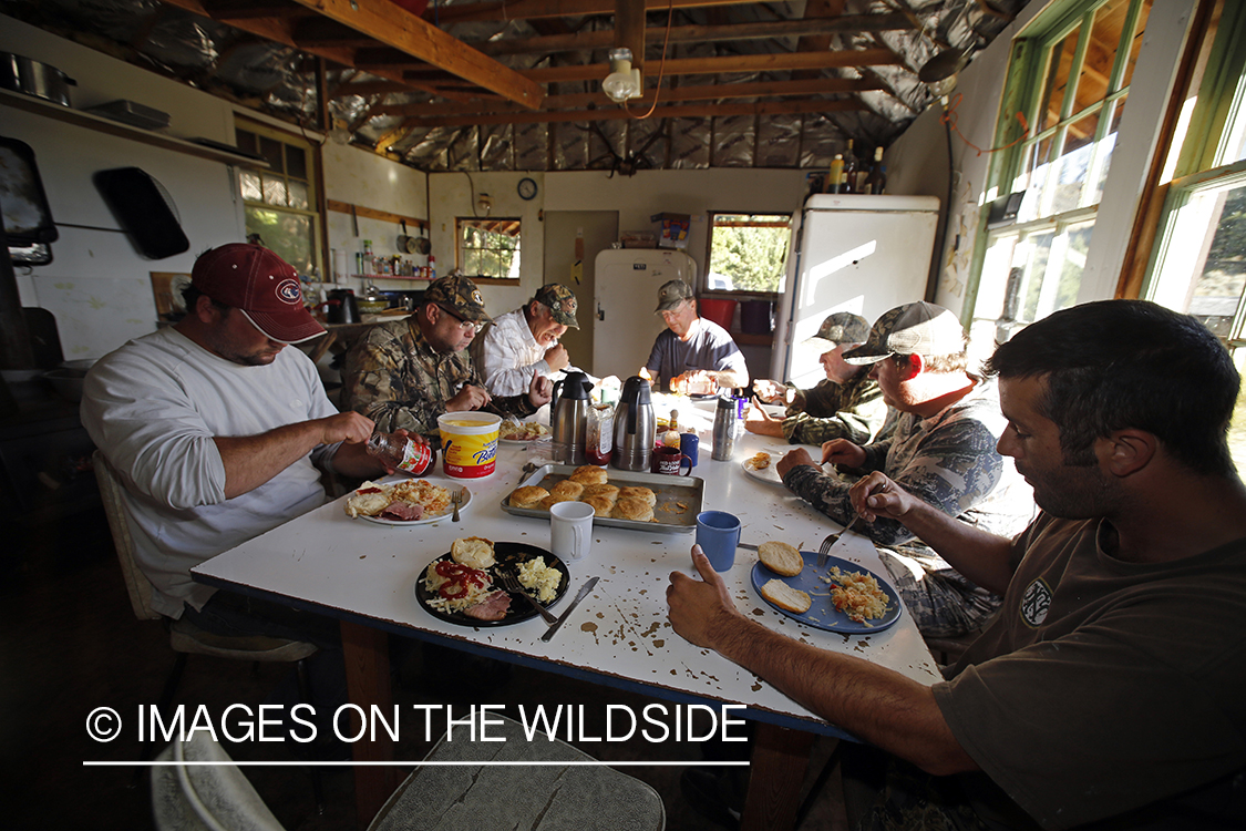 Bowhunters preparing for elk hunt.