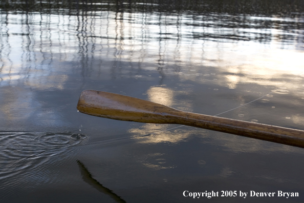 Wooden drift boat oar.