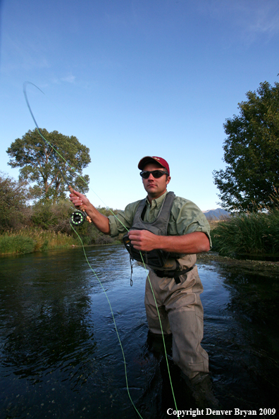 Flyfisherman casting