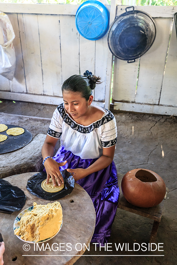 Local woman cooking in Belize.