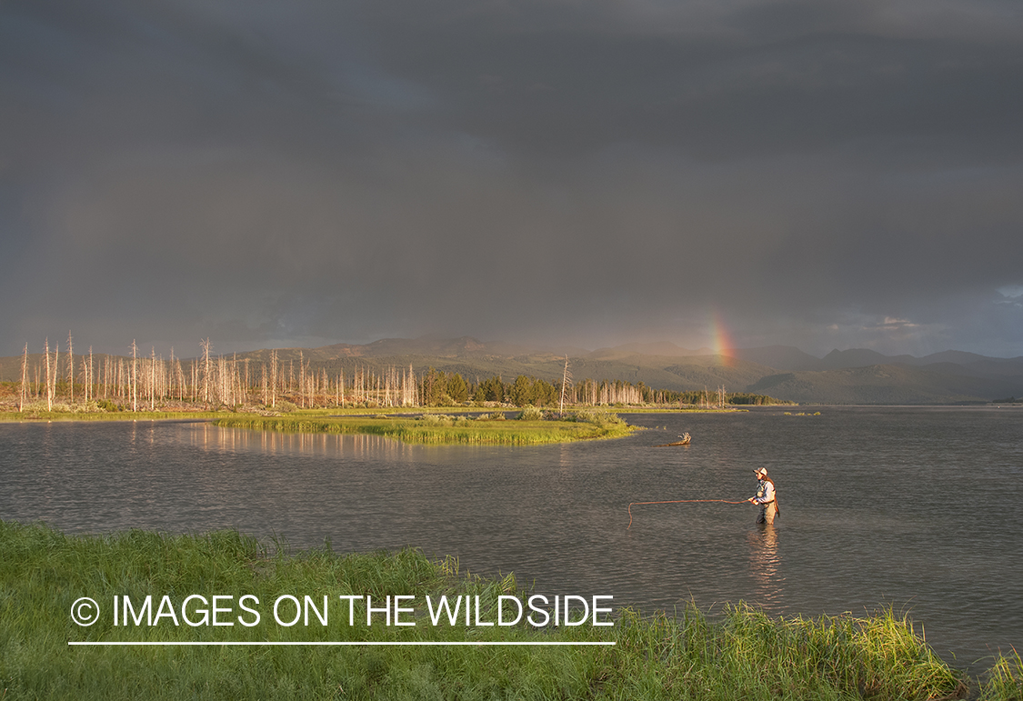 Flyfishing on Hebgen Lake, Montana.