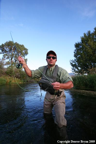 Flyfisherman casting