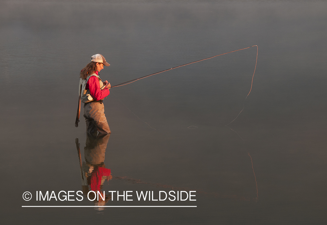 Flyfishing on Hebgen Lake, Montana.