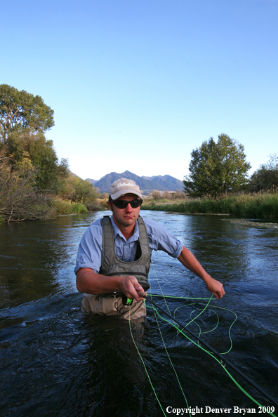 Flyfisherman casting