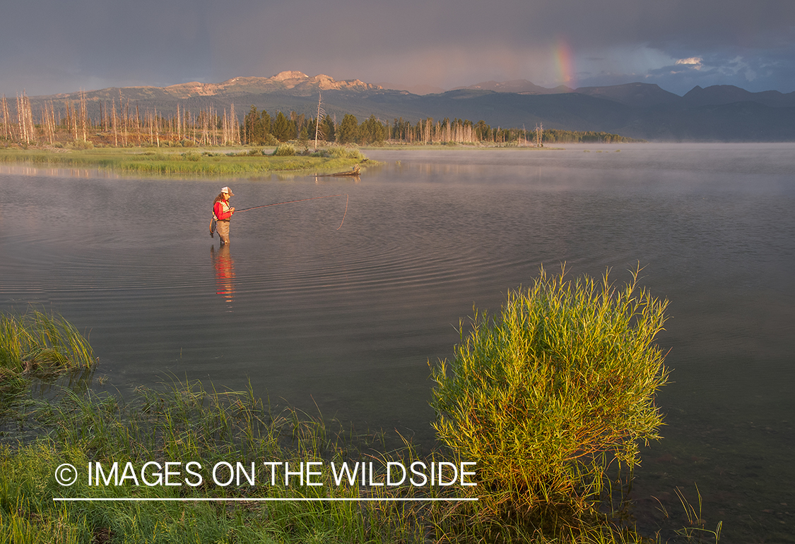 Flyfishing on Hebgen Lake, Montana.