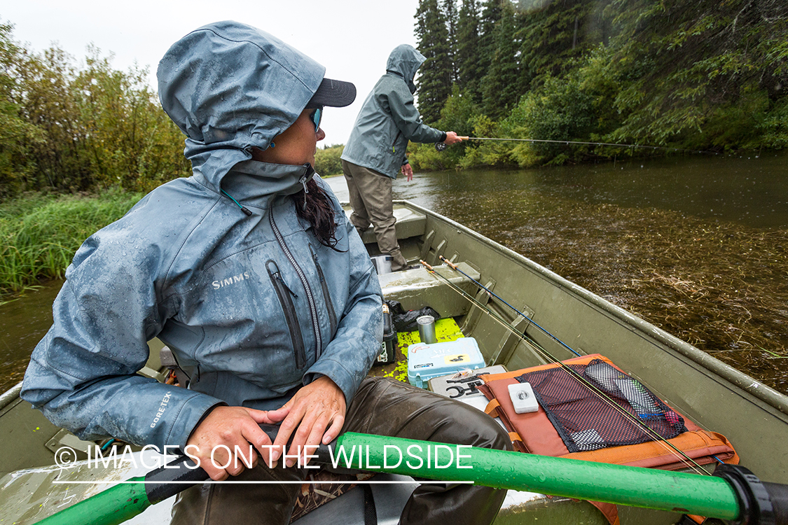 Flyfishing guide Camille Egdorf with fisherman.