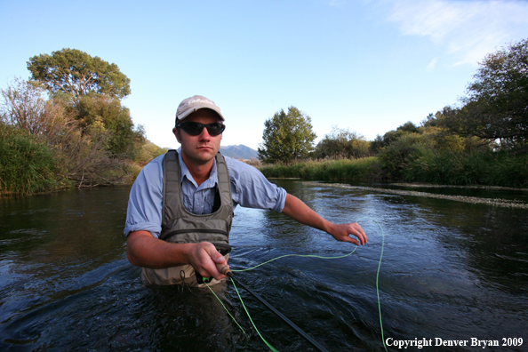 Flyfisherman casting