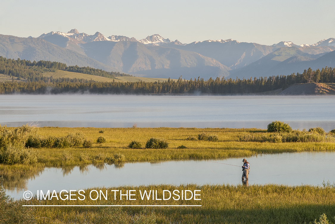 Flyfishing on Hebgen Lake, Montana.