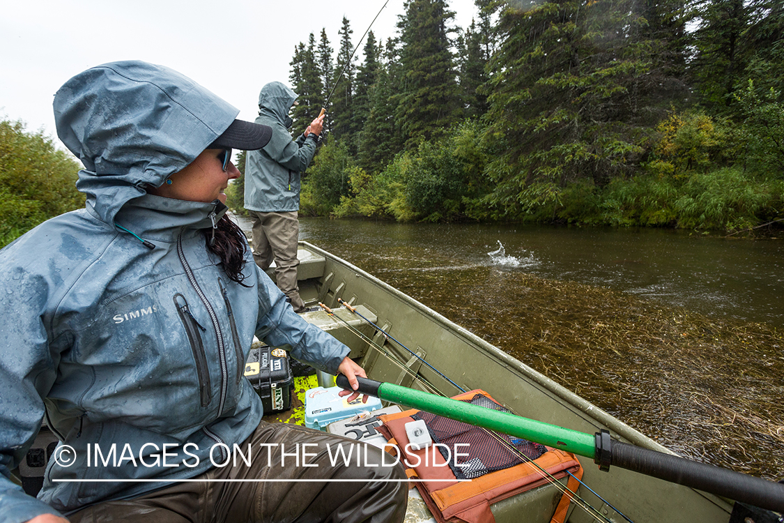 Flyfishing guide Camille Egdorf with fisherman.