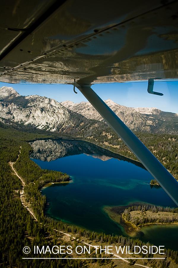 View of lake from float plane. 