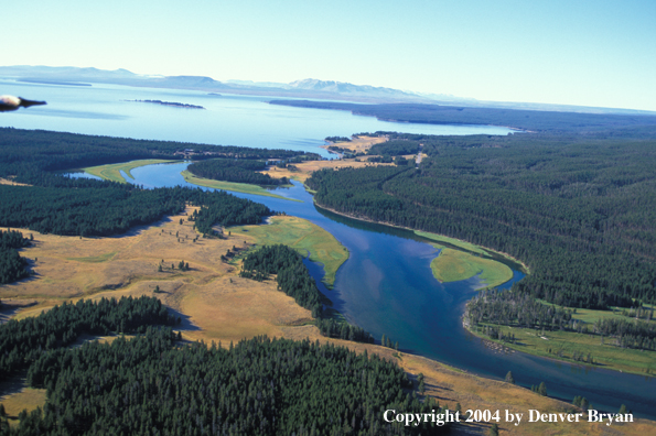 Yellowstone River and Yellowstone lake, Yellowstone National Park