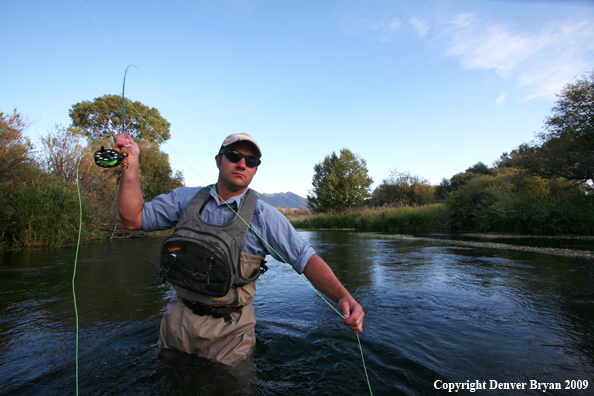 Flyfisherman casting