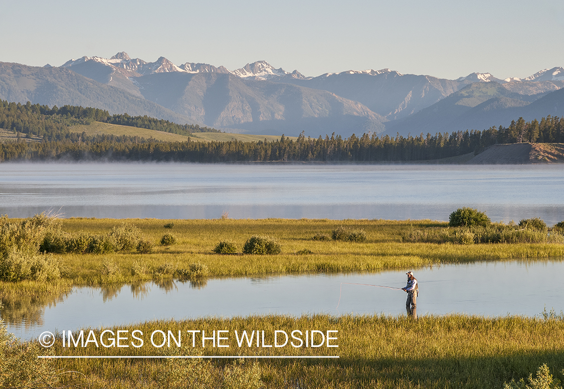 Flyfishing on Hebgen Lake, Montana.