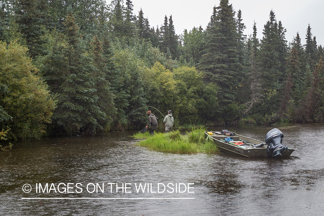 Flyfishing guide Camille Egdorf with fisherman.