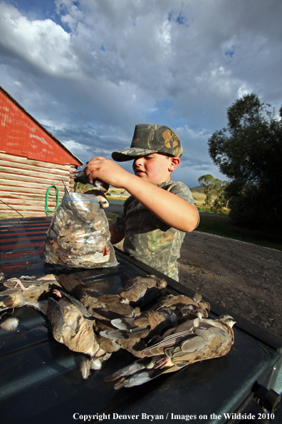 Young Dove Hunter with bounty