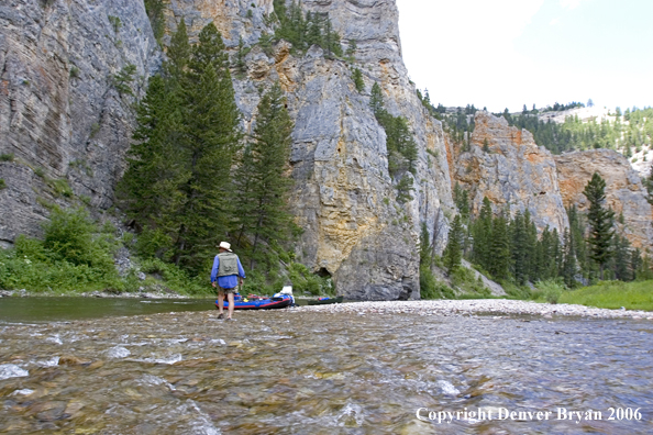 Flyfisherman on Smith River.