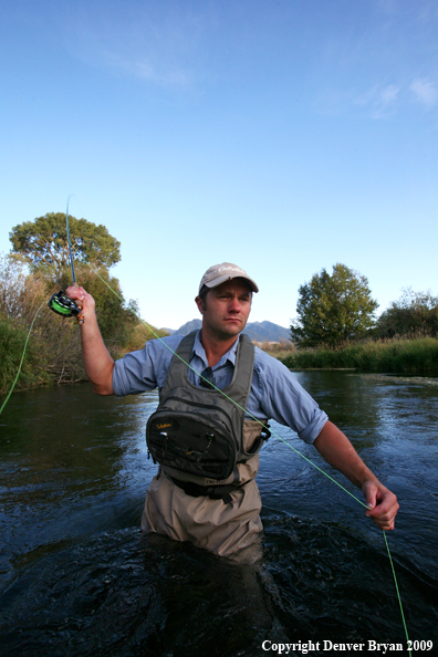 Flyfisherman casting