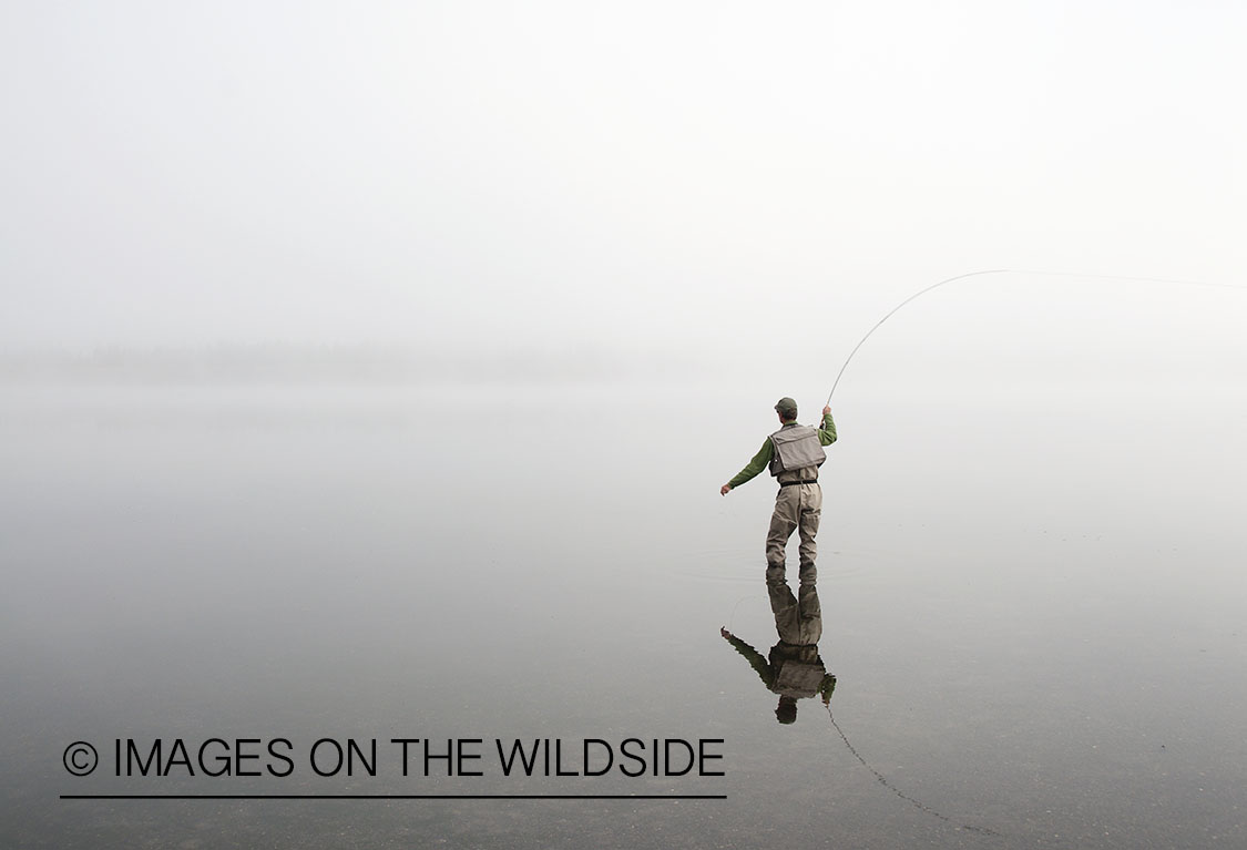 Flyfishing on Hebgen Lake, Montana.