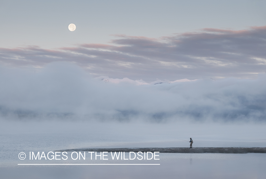 Flyfishing on Hebgen Lake, Montana.