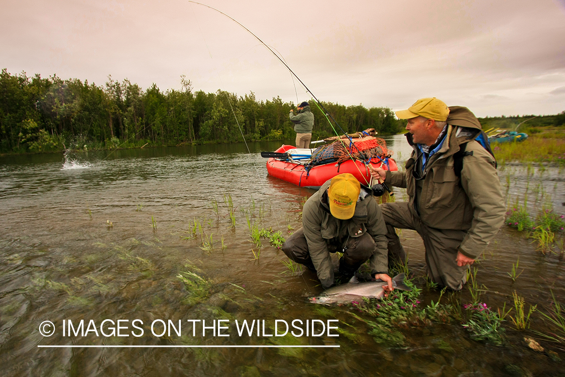 Flyfishing for salmon.