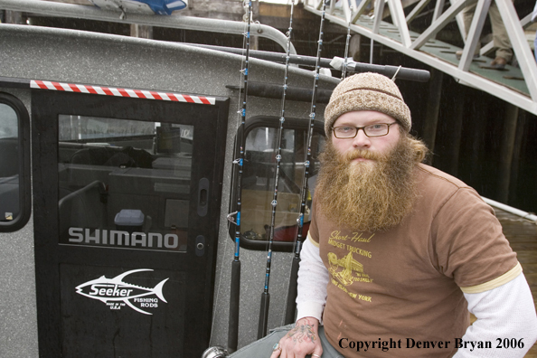 Boat captain on his fishing boat.