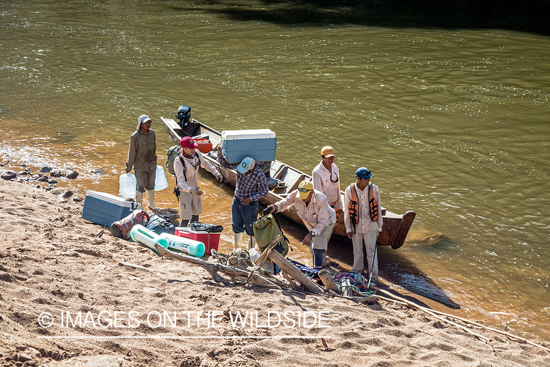 Flyfishing for Golden Dorado in Bolivia. (loading boat)