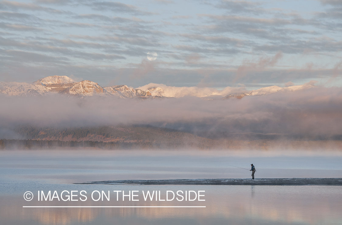 Flyfishing on Hebgen Lake, Montana.